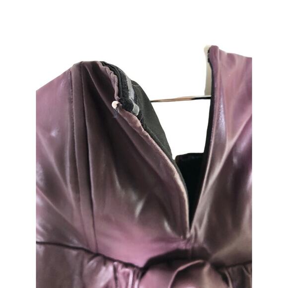 Ashley Park x RTR Voila Dress Vegan Leather Strapless Sheath Mini Purple Size 0 - Picture 8 of 13